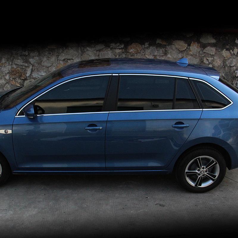 Skoda Rapid (Fließheck) Edelstahl Zierleiste Zierstab Chromleiste A B C Säule Abdeckung