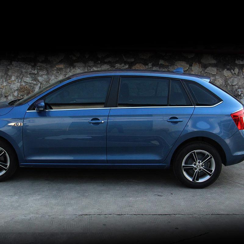 Skoda Rapid (Fließheck) Edelstahl Zierleiste Zierstab Chromleiste A B C Säule Abdeckung