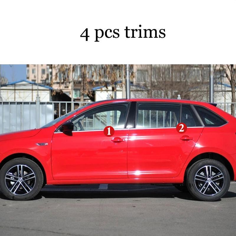 Skoda Rapid (Fließheck) Edelstahl Zierleiste Zierstab Chromleiste A B C Säule Abdeckung