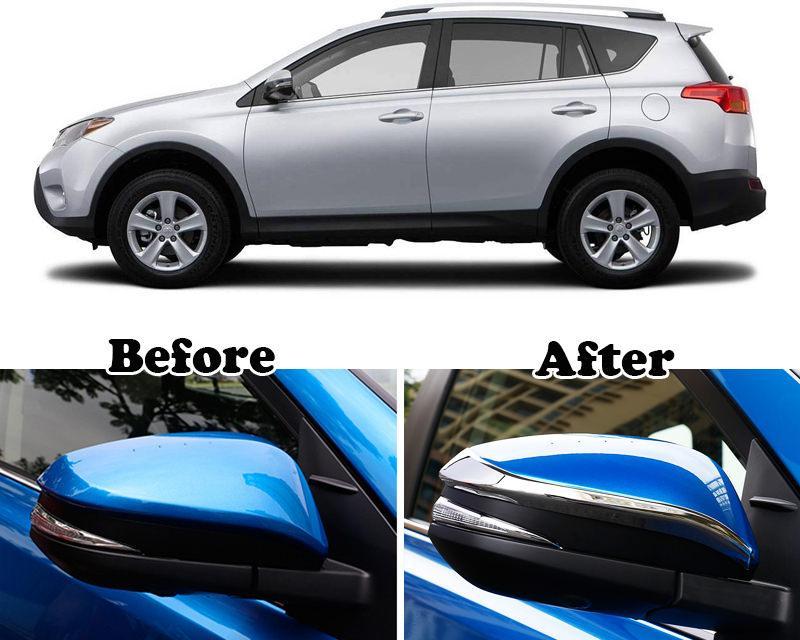 Toyota RAV4 4 XA40 Chrom Rückspiegel Seitenspiegel Abdeckung Blende Rahmen