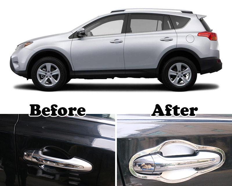 Toyota RAV4 4 XA40 Chrom Außen Türgriff Schalen Mulden Tür Kappen Abdeckung