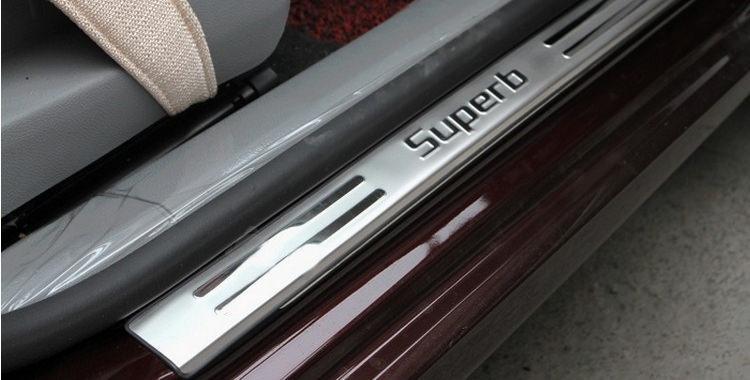Skoda Superb B6/B8 Edelstahl Einstiegs Leisten Tür Schweller Auflage Abdeckung