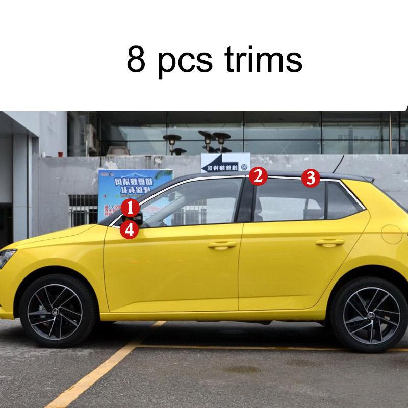 Skoda Fabia 3 Chrom Zierleiste Zierstab Chromleiste A B C Säule Abdeckung