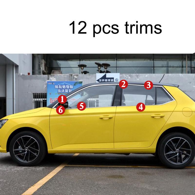 Skoda Fabia 3 Chrom Zierleiste Zierstab Chromleiste A B C Säule Abdeckung