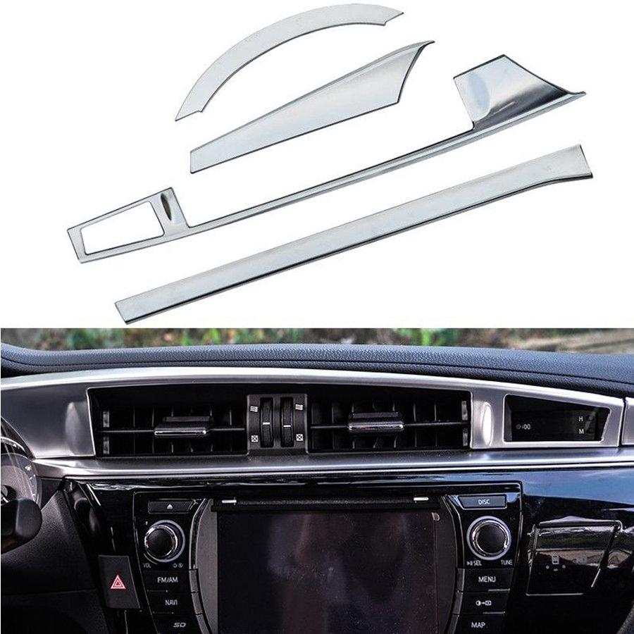 Toyota Corolla E170 Chrom Mittelkonsole Armaturenbrett Geschwindigkeitsmesser Luftdüsen Abdeckung
