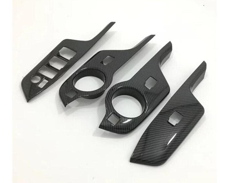 Toyota C-HR Chrom Carbon Abdeckung Fenster Heber Schalter Taster Rahmen