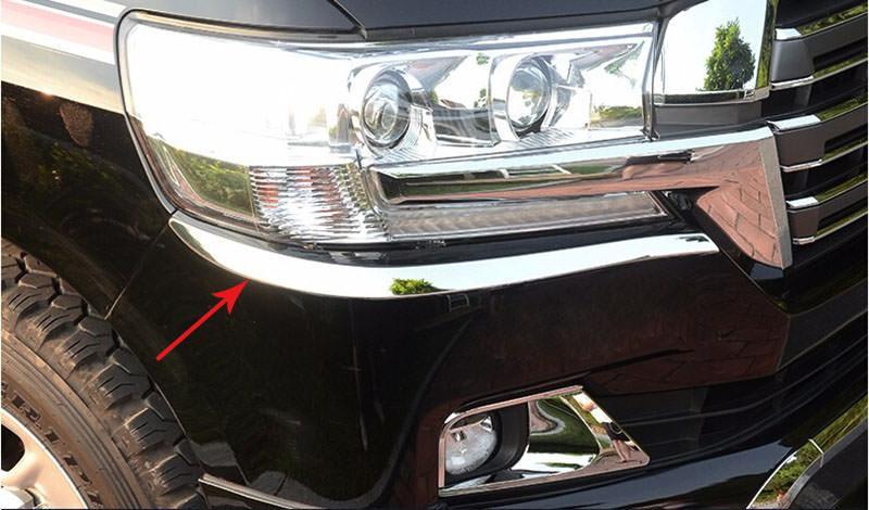 Toyota Land Cruiser J200 Chrom Licht Leuchte Scheinwerfer Vorne Leiste Abdeckung