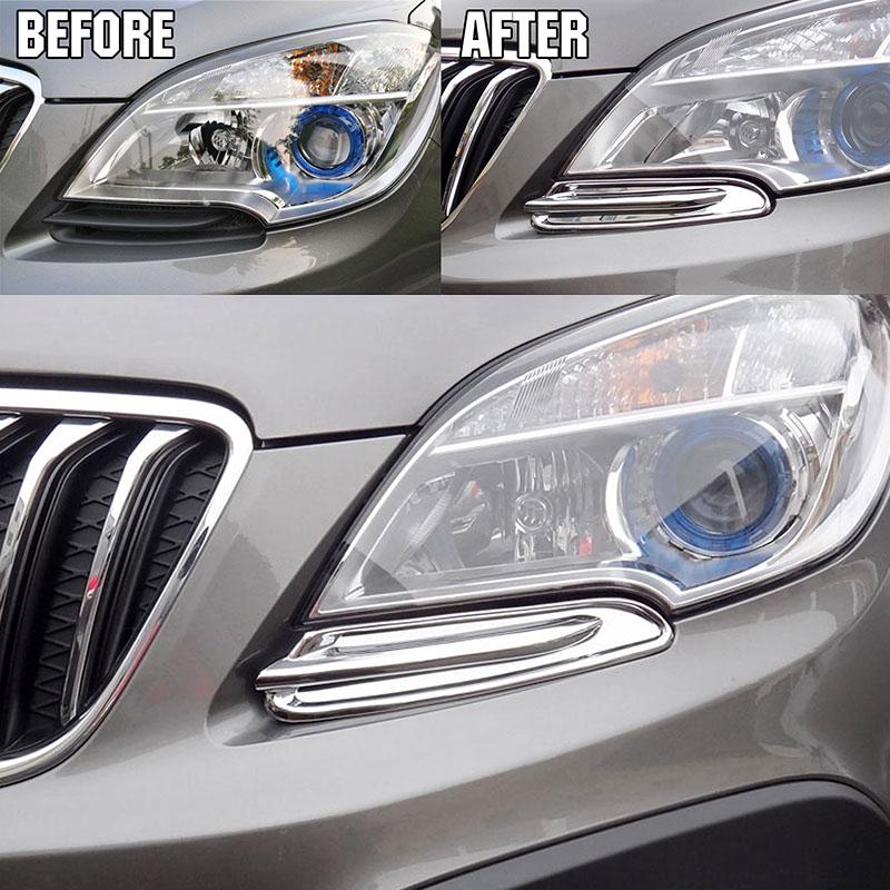 Opel Mokka Chrom Licht Leuchte Scheinwerfer Vorne Abdeckung