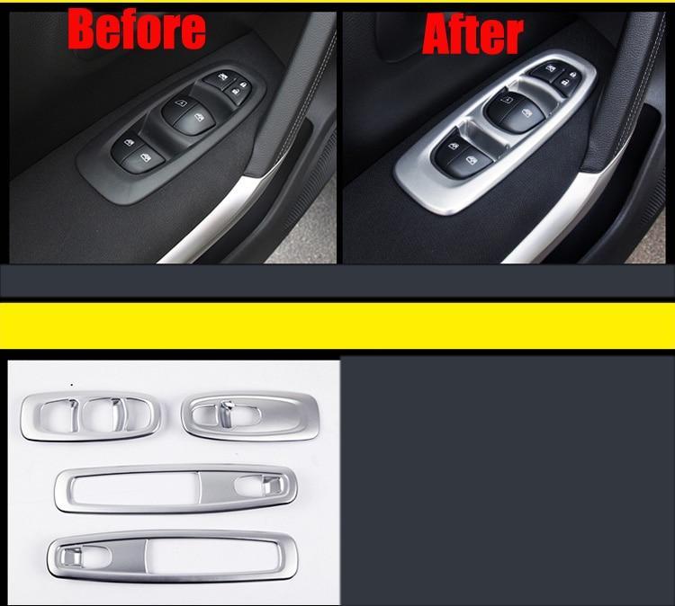 Renault Kadjar Chrom Fenster Heber Schalter Taster Abdeckung Rahmen