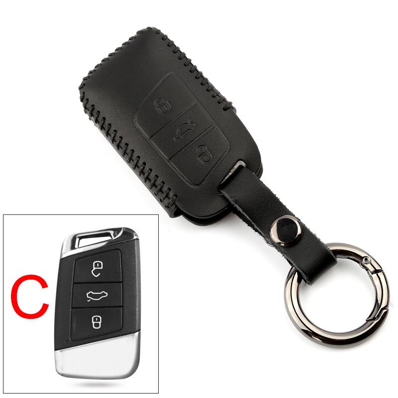 VW Tiguan MQB Leder Auto Schlüssel Schutz Hülle Etui