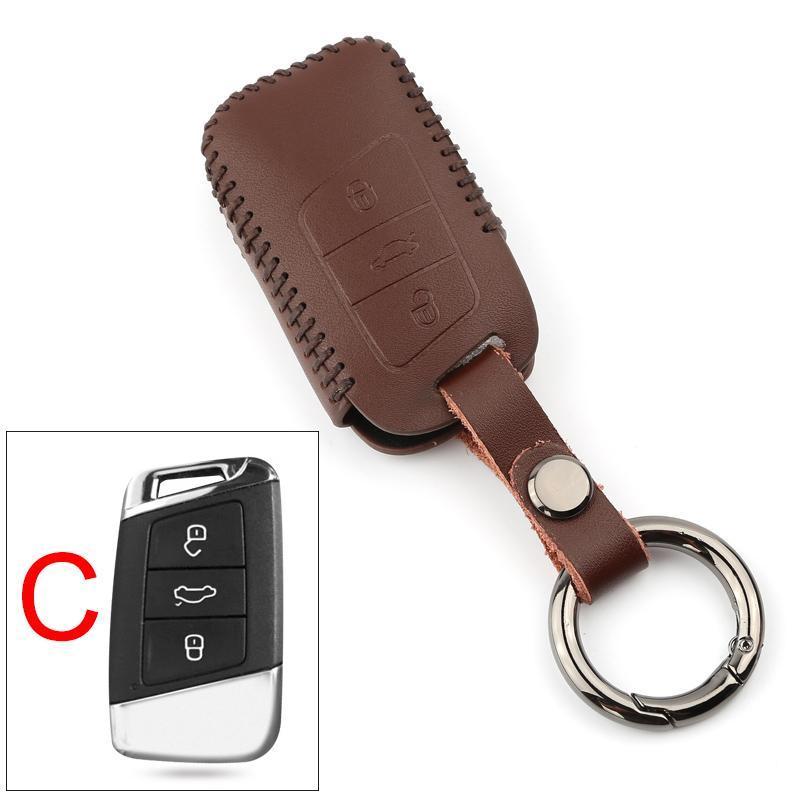 VW Tiguan MQB Leder Auto Schlüssel Schutz Hülle Etui