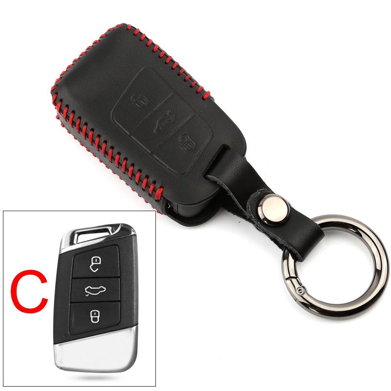 VW Tiguan MQB Leder Auto Schlüssel Schutz Hülle Etui