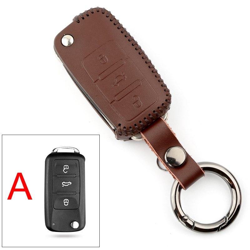 VW Tiguan MQB Leder Auto Schlüssel Schutz Hülle Etui