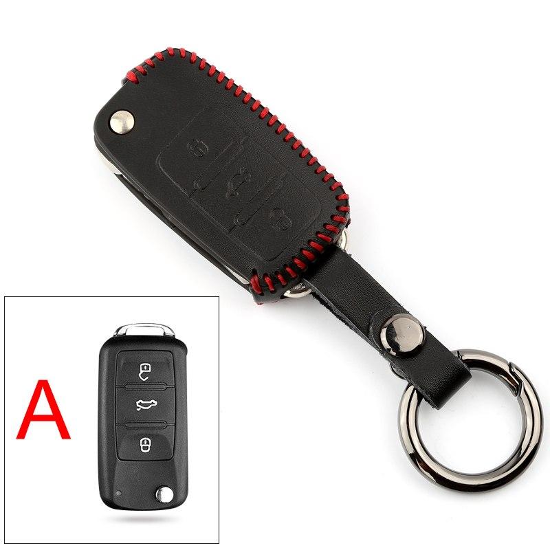 VW Tiguan MQB Leder Auto Schlüssel Schutz Hülle Etui