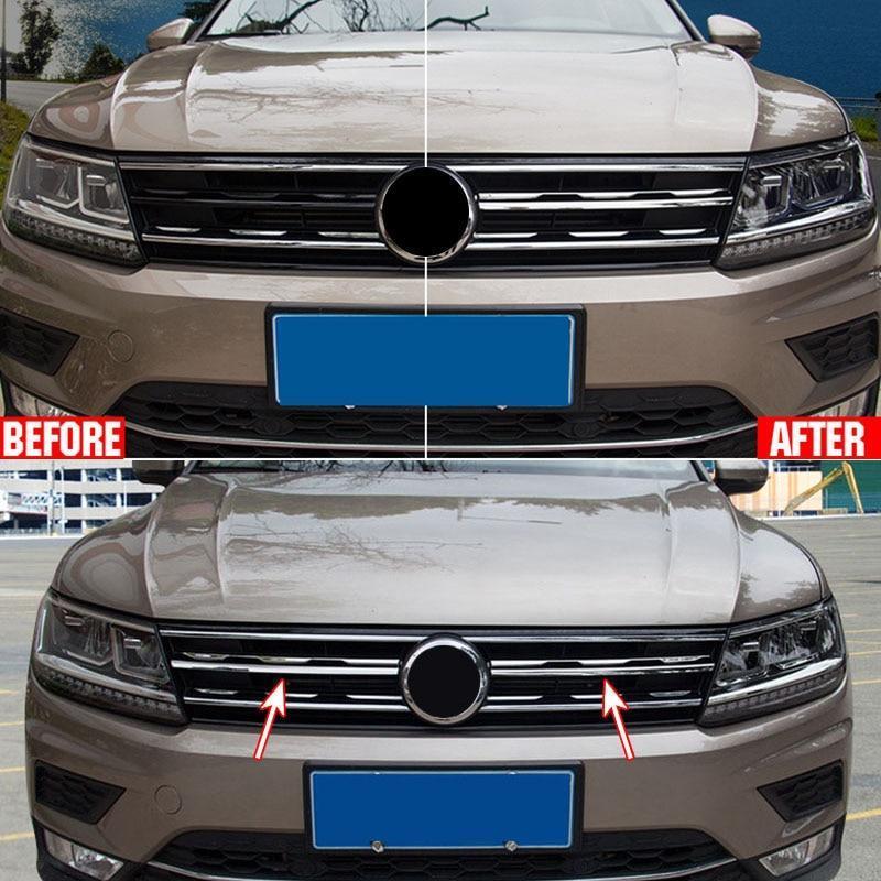 VW Tiguan MQB Edelstahl Stossleiste Kühlergrill Vorne Leiste Abdeckung
