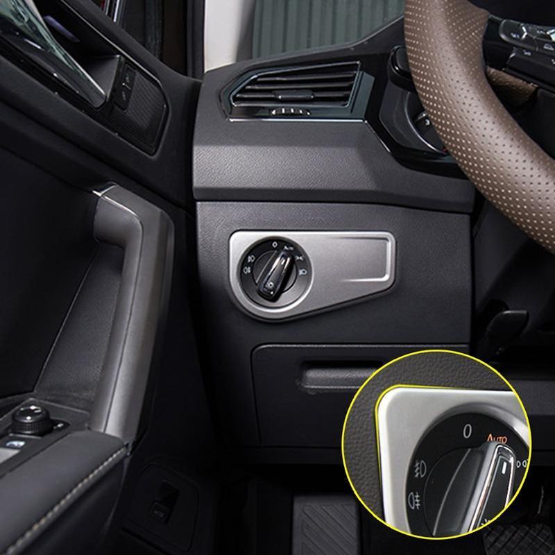 VW Tiguan MQB Chrom Carbon Licht Schalter Abdeckung Rahmen