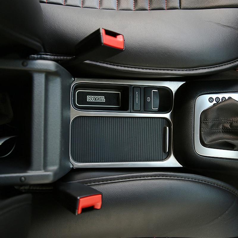 VW Tiguan PQ35 Edelstahl Ablagekasten Getränke Becher Wasser Halter Abdeckung Rahmen