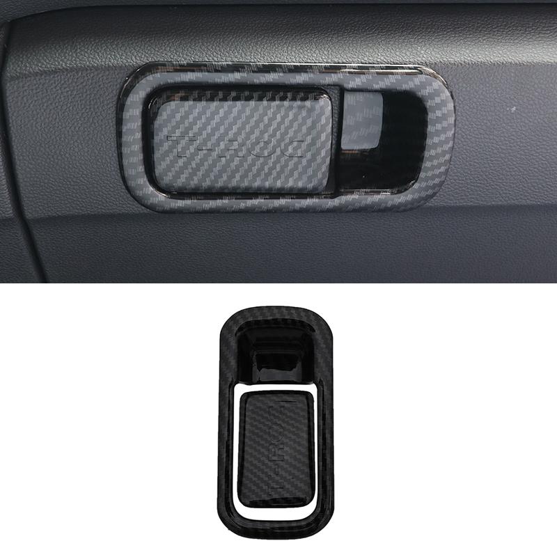 VW T-Roc MQB Chrom Carbon Griff Hebel Handschuh Fach Kasten Abdeckung