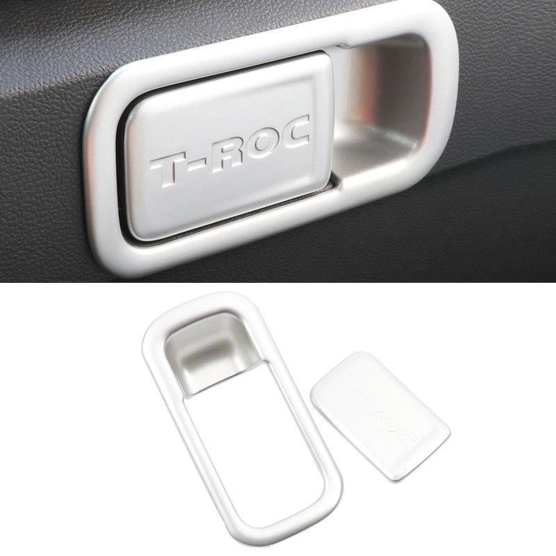 VW T-Roc MQB Chrom Carbon Griff Hebel Handschuh Fach Kasten Abdeckung