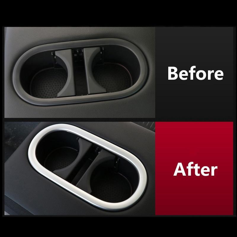 VW T-Roc MQB Chrom Carbon Getränke Becher Halter Rücksitz Hinten Rahmen