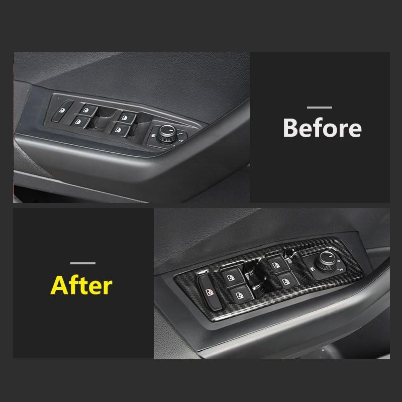 VW T-Roc MQB Chrom Carbon Fenster Heber Schalter Taster Abdeckung Rahmen