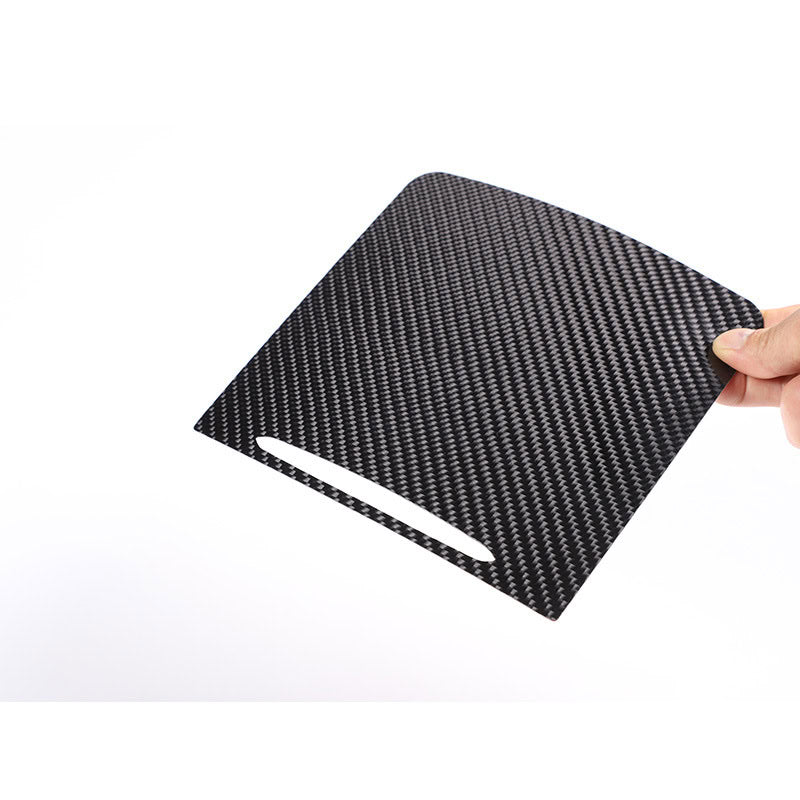 Passend für Tesla Model Y 2021-2022 Mittelkonsole Getränkehalter Panel Aufkleber, 2-teiliges Set aus Carbonfaser.