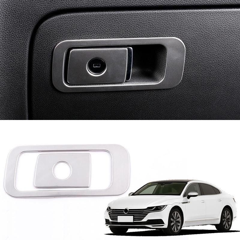 VW Passat B8 Edelstahl Griff Hebel Handschuh Fach Kasten Abdeckung Rahmen