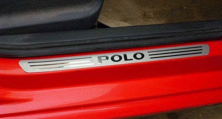 VW Polo 5 Edelstahl Einstiegs Leisten Tür Schweller Auflage Abdeckung