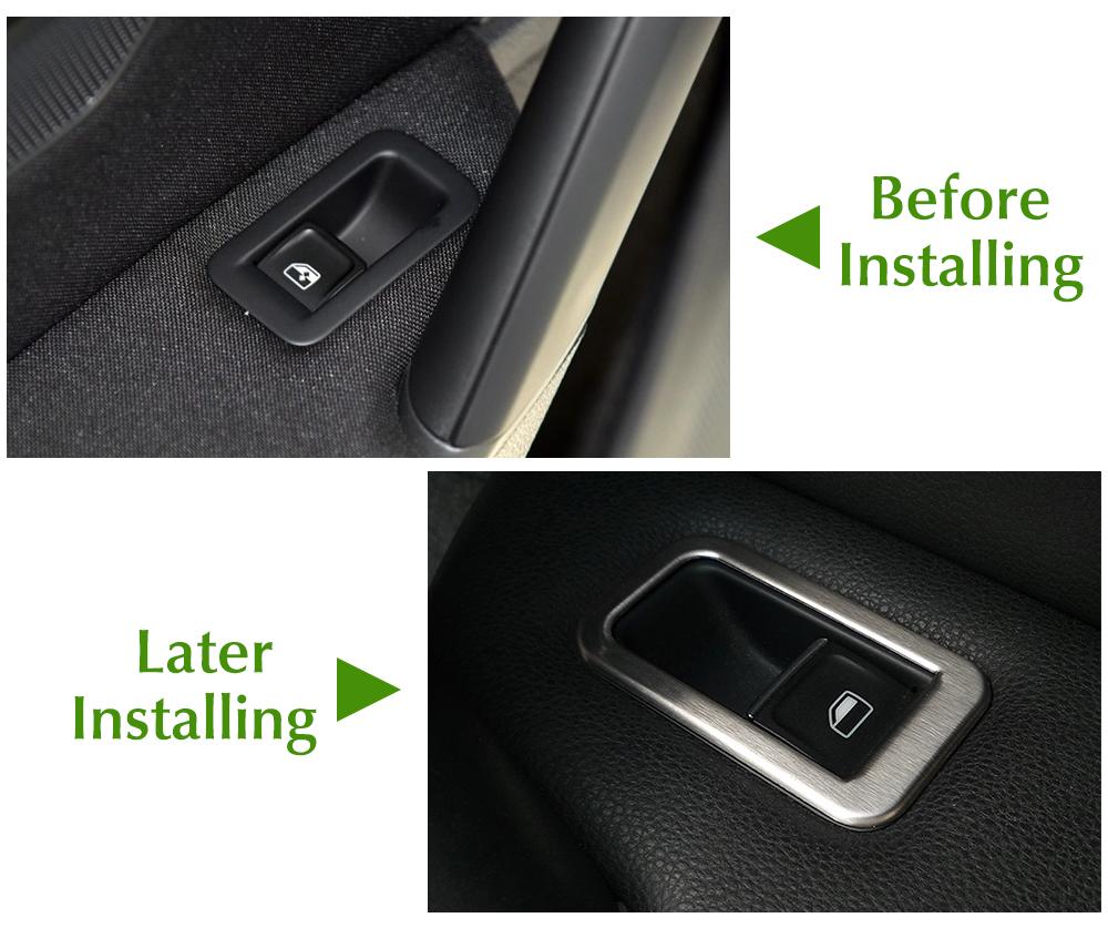 VW Golf 7 Edelstahl Fenster Heber Schalter Taster Abdeckung Rahmen