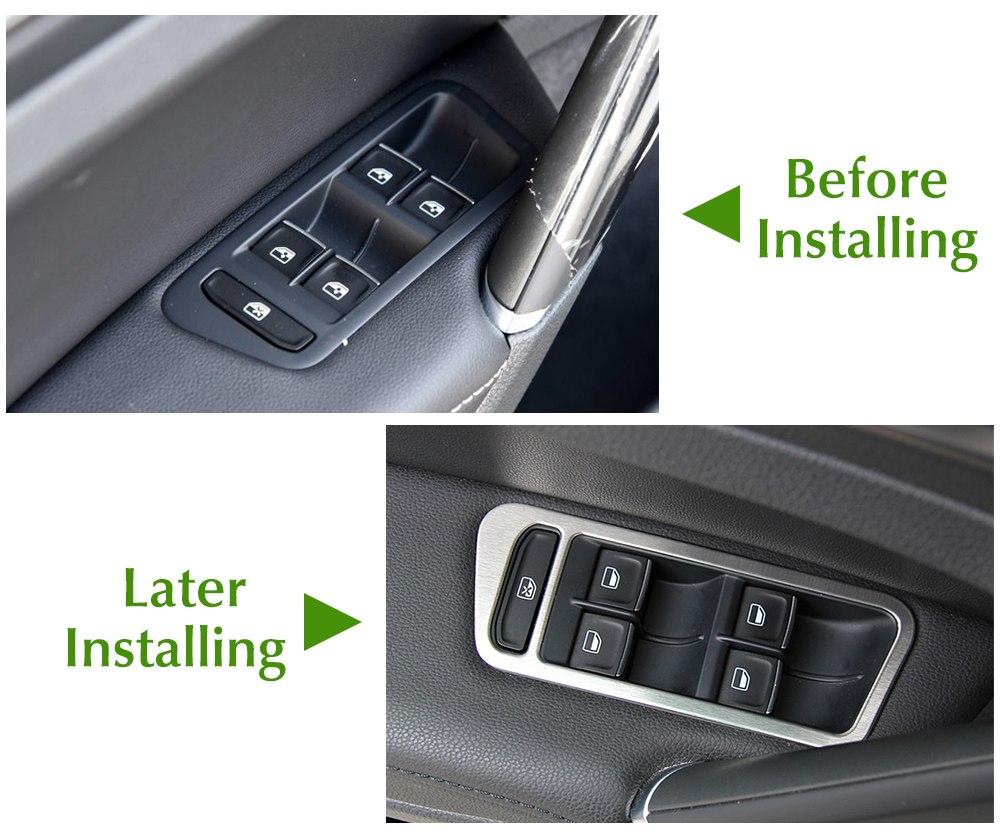 VW Golf 7 Edelstahl Fenster Heber Schalter Taster Abdeckung Rahmen