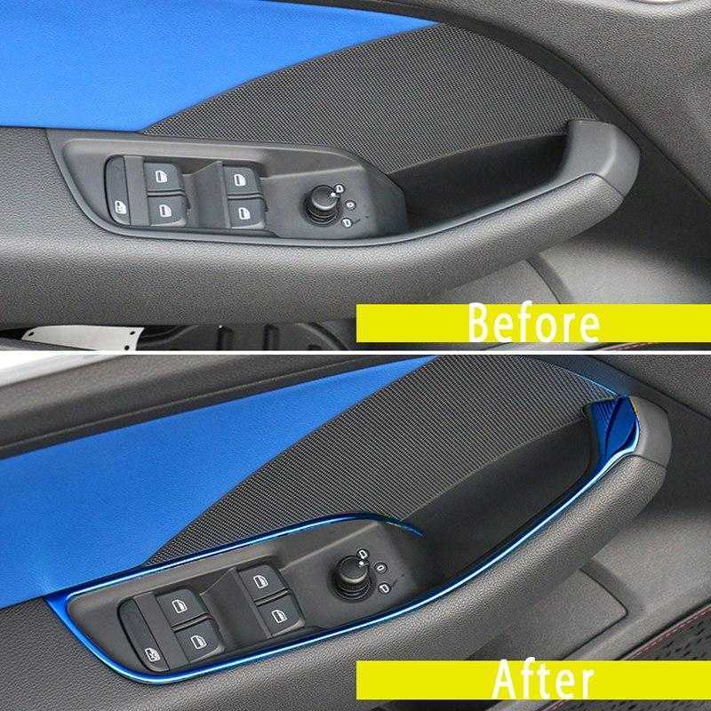 Audi A3 8V Edelstahl Fenster Heber Schalter Taster Abdeckung Rahmen