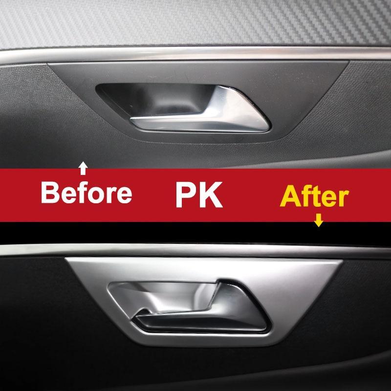Peugeot 3008 II / 5008 II Chrom Carbon Türgriff Innen Abdeckung Blende Rahmen