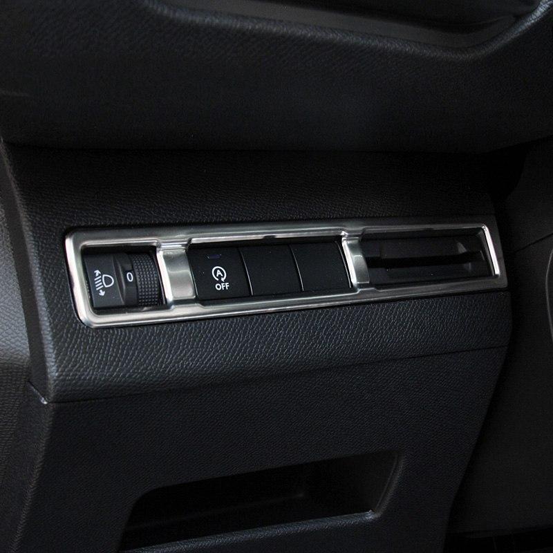 Peugeot 3008 II / 5008 II Edelstahl Licht Schalter Abdeckung Rahmen