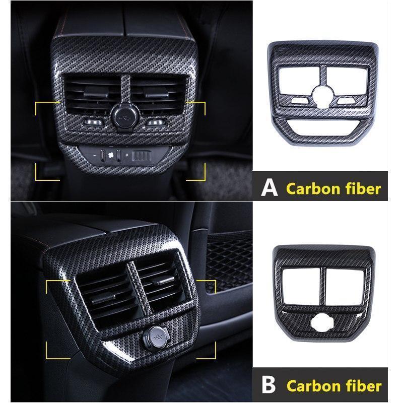 Peugeot 3008 II / 5008 II Chrom Carbon Armlehne Luftdüsen Lüftung Abdeckung Rahmen