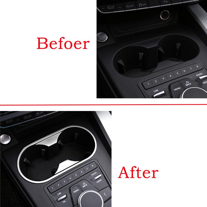 Audi A4 B9 / A5 B9 Chrom Mittelkonsole Getränke Becher Wasser Halter Abdeckung