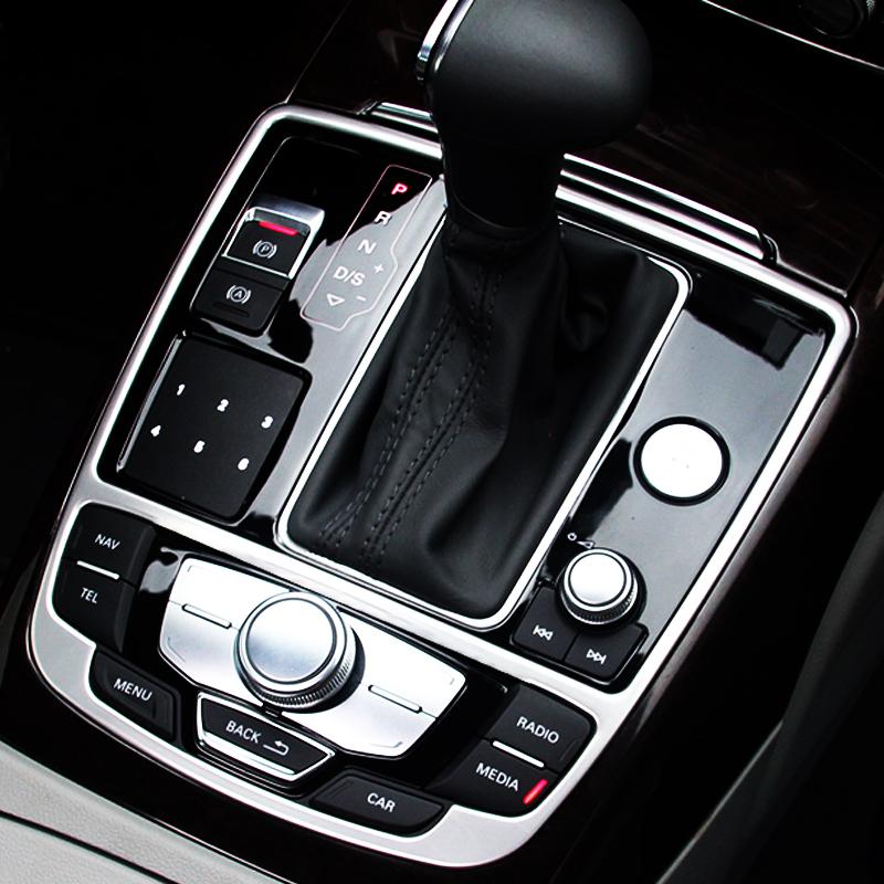 Audi A6 C7 / A7 4G8 Chrom Carbon Schaltehebel Getriebe Gehäuse Mittelkonsole Abdeckung Rahmen