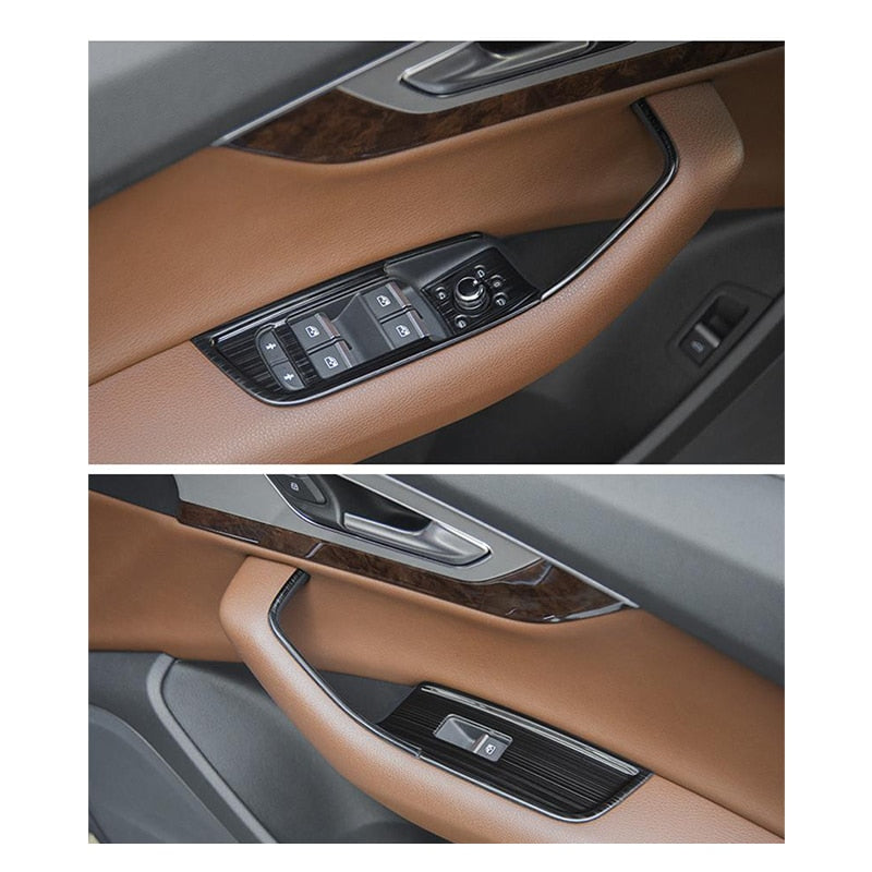 Audi Q7 4M / Q8 Edelstahl Fenster Heber Schalter Taster Abdeckung Rahmen