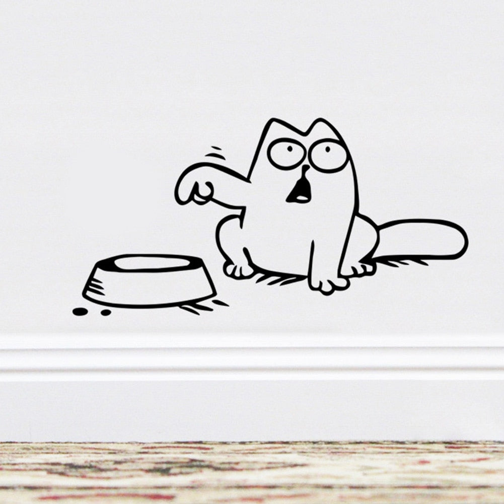 Hungriger Simon Katze Kätzchen Vinyl Aufkleber