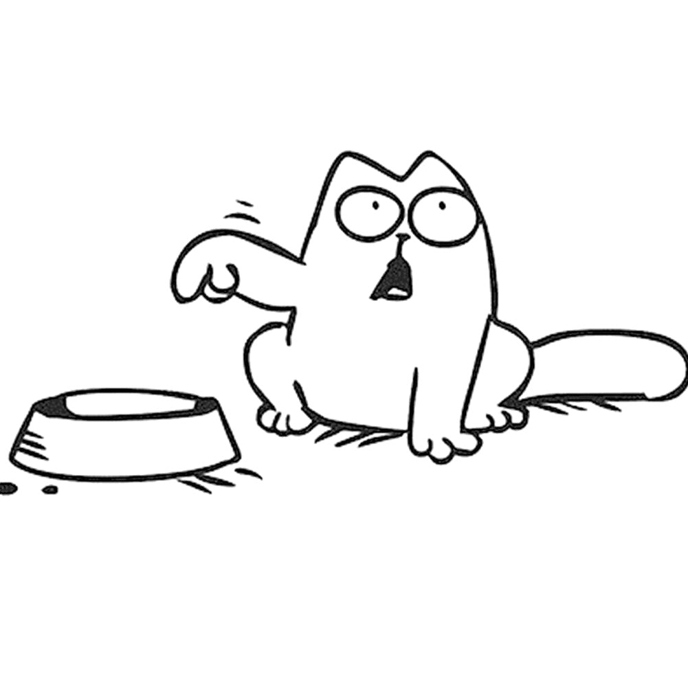 Hungriger Simon Katze Kätzchen Vinyl Aufkleber