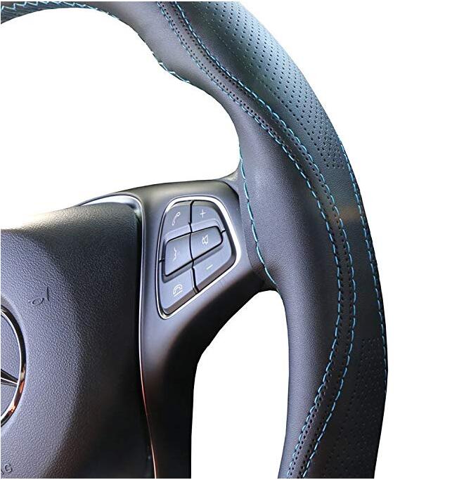 38cm Universale Auto Lenkradabdeckung Imitierte Lederhülle mit Nahten