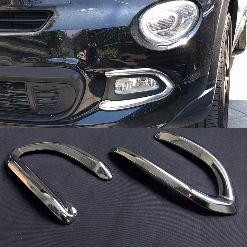 Fiat 500X I Chrom Nebelscheinwerfer Licht Abdeckung Rahmen Vorne