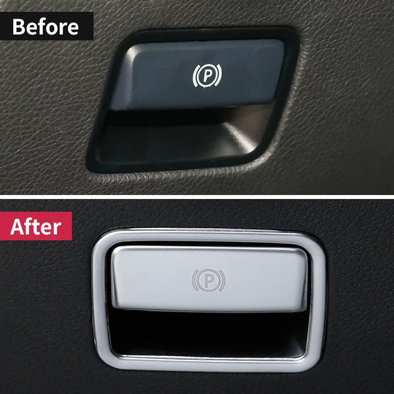 Mercedes A W176 / B W246 / GLE C292 W166 / GLS X166 Carbon Edelstahl Elektronische Handbremse Abdeckung