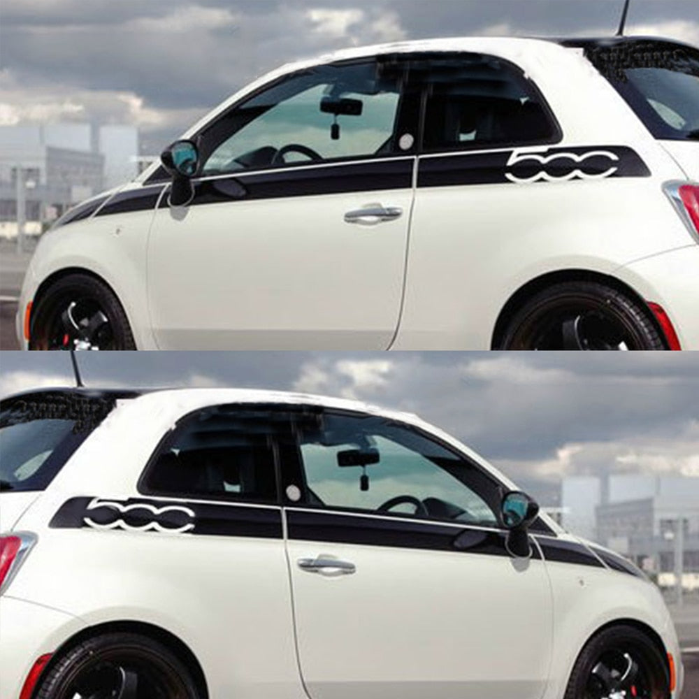 Fiat 500 Styling Seitentür Rennstreifen Beschädigung Schutz