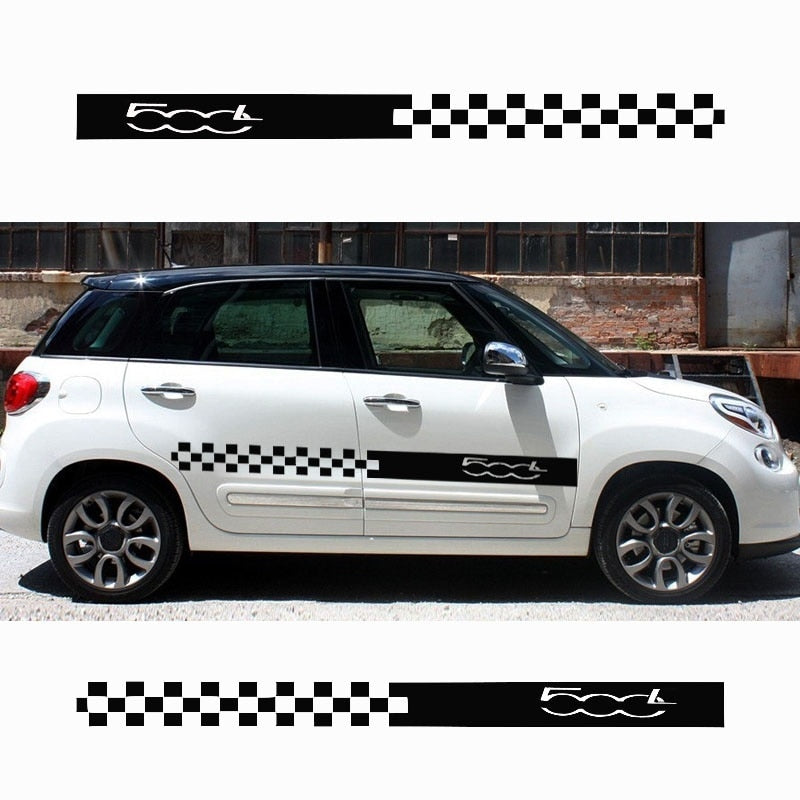 Fiat 500L Styling Seitentür Rennstreifen Checker