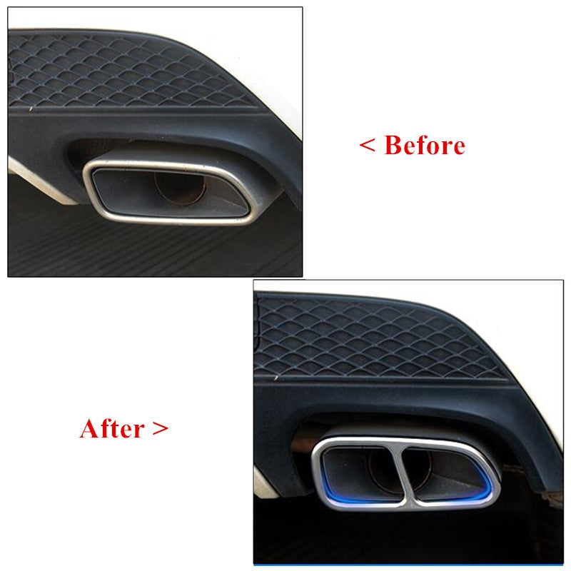 Mercedes CLA C117 Edelstahl Auspuff Blende Endrohr Schalldämpfer Abdeckung