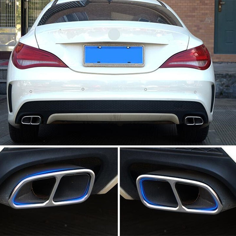 Mercedes CLA C117 Edelstahl Auspuff Blende Endrohr Schalldämpfer Abdeckung
