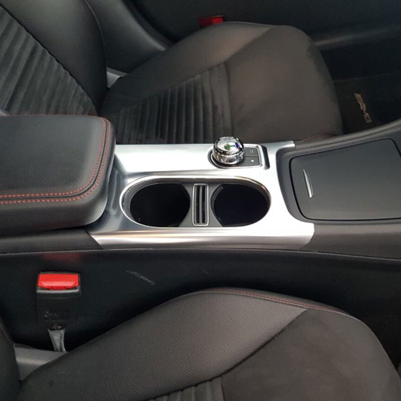 Mercedes A W176 / CLA C117 X117 / GLA X156 Chrom Carbon Mittelkonsole Getränke Becher Wasser Halter Abdeckung