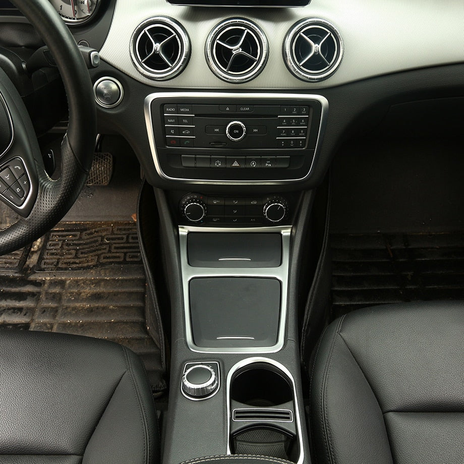 Mercedes A W176 / CLA C117 X117 / GLA X156 Chrom Carbon Mittelkonsole Ablagekasten Rahmen Abdeckung