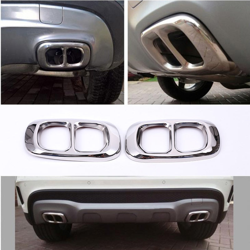 Mercedes GLA X156 Edelstahl Auspuff Blende Endrohr Schalldämpfer Abdeckung