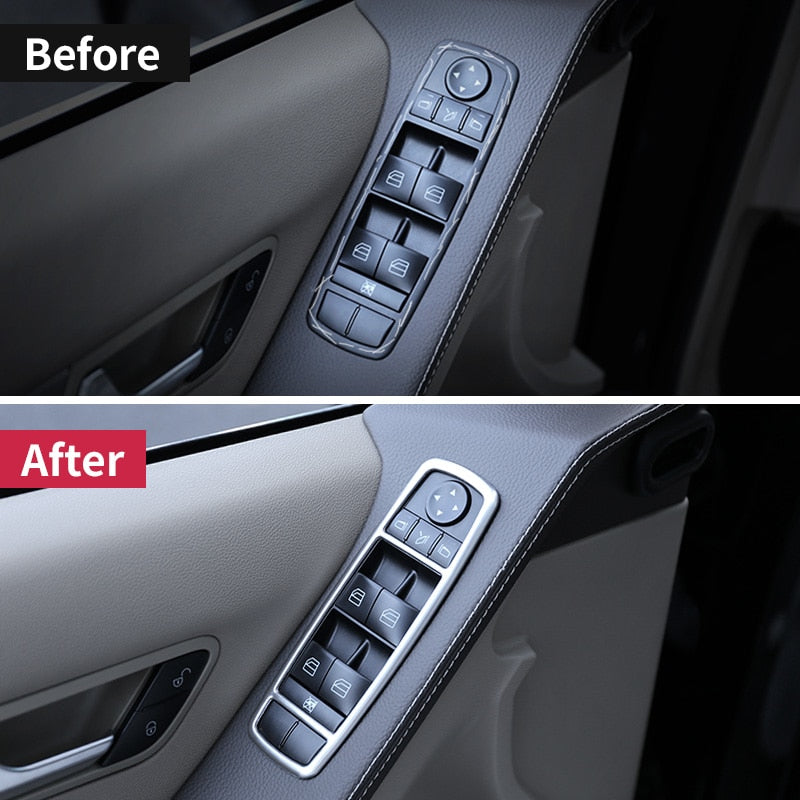 Mercedes R W251 Chrom Fenster Heber Schalter Taster Abdeckung Rahmen